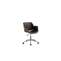 chaise de bureau simili cuir noir - concorde - l 59 x l 57 x h 80 cm - neuf