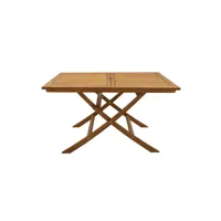 table de jardin pliante carrée en bois massif l140 cm santiago