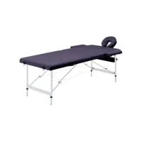 table de massage pliable 2 zones lit de massage  table de soin aluminium violet meuble pro frco14583