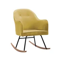 fauteuil salon - fauteuil à bascule jaune moutarde velours 60x74x84 cm - design rétro best00003231879-vd-confoma-fauteuil-m05-1525