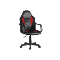 fauteuil de bureau en simili noir et rouge avec roulettes - master 66480032