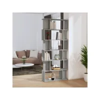 bibliothèquecloison étagère de rangement - pour bureau salon chambre cuisine sonoma gris 80x24x192 cm bois d'ingénierie meuble pro frco58630