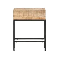 table basse - table de salon - bout de canapé 40x30x50 cm bois massif de manguier brut togp14574