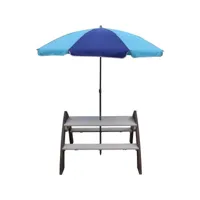 axi table picnic kylo gris blanc avec parasol bleu 119x98x65cm a031.021.00