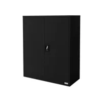 armoire à dossiers 90x40x109 cm à 3 étagères réglables en hauteur en acier noir 490011986