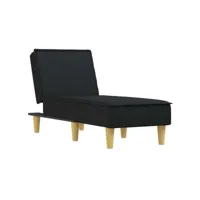 fauteuil scandinave chaise longue charge 110 kg noir tissu ,55x140x70cm