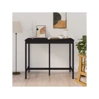 table haute table de bar - mange-debout noir 140x80x110 cm bois massif de pin meuble pro frco59589