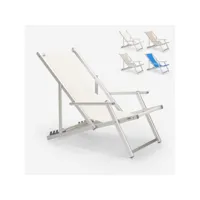chaise longue de plage avec accoudoirs en aluminium riccione gold lux beach and garden design