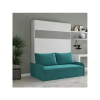 armoire lit escamotable bermudes sofa blanc bandeau gris canapé bleu 160*200 cm 20100997191