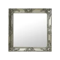 miroir mural style baroque  miroir déco pour salle de bain salon chambre ou dressing 60x60 cm argenté meuble pro frco27312
