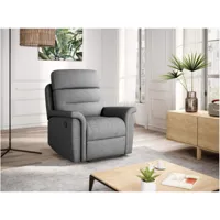 fauteuil de relaxation en tissu gris léon -  gris clair