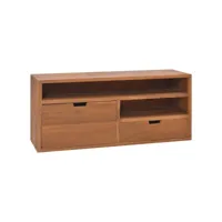 meuble tv  banc tv armoire de rangement 90x30x40 cm bois de teck massif meuble pro frco32697