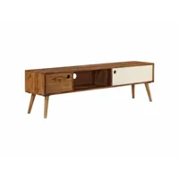 meuble télé buffet tv télévision design pratique 140 cm bois solide de sesham helloshop26 2502071par2