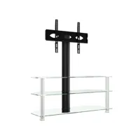 armoire hifi - meuble tv d'angle 3 niveaux pour 32-70 pouces noir et argenté moderne 95332 best00008766009-vd-confoma-tv-m05-4185