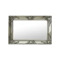miroir mural style baroque  miroir déco pour salle de bain salon chambre ou dressing 60x40 cm argenté meuble pro frco36203