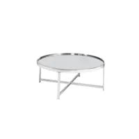 dayana - table basse ronde en verre et métal argenté dayana-arg