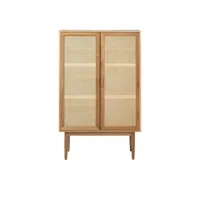 hogarn - armoire 2 portes en bois et cannage - couleur - bois clair 180123