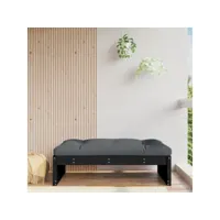 repose-pied de jardin, tabouret pouf, tabouret bas 120x80 cm noir bois de pin massif lqf49286 meuble pro