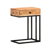 table d'appoint bout de canapé  table basse en forme d'u 45x30x61 cm bois d'acacia massif meuble pro frco90665