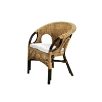 fauteuil de jardin lucrezia cm 60 x 60 xh 82-47 noyer avec coussin