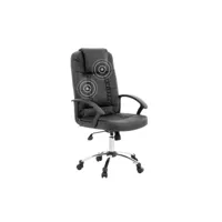 fauteuil massant - chaise de bureau - cuir noir - relax 1530