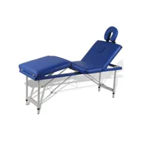 vidaxl table pliable de massage bleu 4 zones avec cadre en aluminium 110097