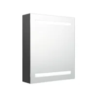 armoire de salle de bain à miroir led gris 50x14x60