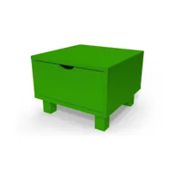table de chevet bois cube + tiroir  vert chevcub-ve