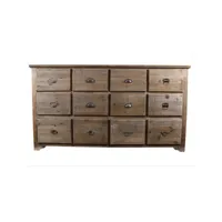 meuble semainier chiffonnier grainetier bois 12 tiroirs 167x54x91cm - marron - décoration d'autrefois