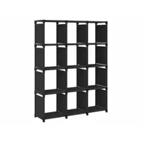 étagère d'affichage 12 cubes noir 103x30x141 cm tissu