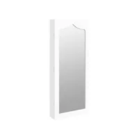 armoire à bijoux -  avec miroir mural - design intemporel - blanc 37,5x10x90 cm