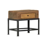 table de chevet 1 tiroir bois de récupération et métal likav