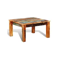 table de salon carrée bois de récupération