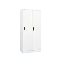 armoire de dressing - garde-robe blanc 80x50x180 cm acier