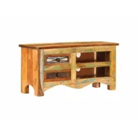 meuble télé buffet tv télévision design pratique 80 cm bois de récupération massif helloshop26 2502084
