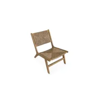 fauteuil relax de jardin en bois et résine effet paille. intérieur - extérieur