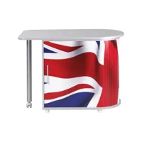 bureau informatique alu table pivotante et rangement - coloris: drapeau anglais 701 cool100al701