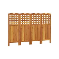 cloison de séparation 4 panneaux - paravent salon/jardin 162x2x115 cm bois d'acacia