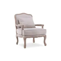 fauteuil gustave style louis xv tissu beige