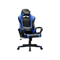 fauteuil gamer chaise de bureau siège ergonomique avec support lombaire réglable appui-tête amovible hauteur réglable dossier inclinable charge 150 kg noir et bleu helloshop26 12_0001422