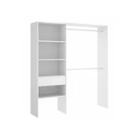 armoire placard extensible coloris blanc - longueur 110-160 x hauteur 187 x profondeur 40 cm