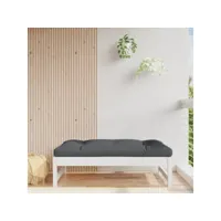 repose-pied de jardin, tabouret pouf, tabouret bas 120x80 cm blanc bois de pin massif lqf46724 meuble pro