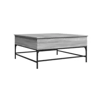 table de salon sonoma gris 95x95x45 cm bois d'ingénierie et métal