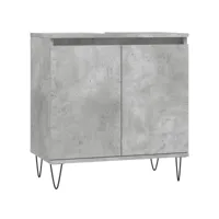 armoire de bain gris béton 58x33x60 cm bois d'ingénierie