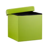 tabouret pouf banquette pliant meuble de rangement stable synthétique 38 cm vert helloshop26 13_0002806_7