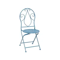 chaise pliante en métal bleu