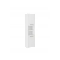 prague - meuble colonne de salle de bain 30x30x170 - rangement salle de bain contemporain - armoire toilette - colonne moderne - blanc