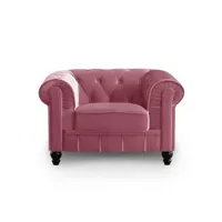 fauteuil velours rose chesterfield a605-rose-vel-1