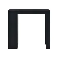 table cuisine - table de bar avec étagère noir 110x50x103 cm