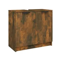 armoire de bain chêne fumé 64,5x33,5x59 cm bois d'ingénierie